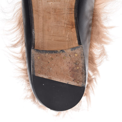 Gucci Malaga Kid Fur Womens Jordaan Loafers 39 Black Natural 12 of 13