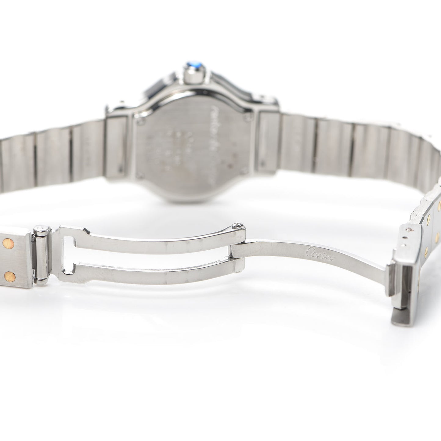 Stainless Steel 18K Yellow Gold 25mm Santos Octagon Quartz Watch