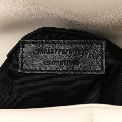 Saint Laurent Lambskin Quilted Small Loulou Puffer Monogram Chain Satchel Blanc Vintage 7 of 9
