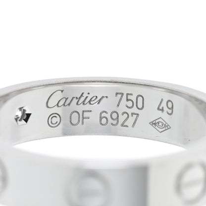 Cartier 18K White Gold Diamond 4mm LOVE Wedding Band Ring 49 4.75 4 of 5