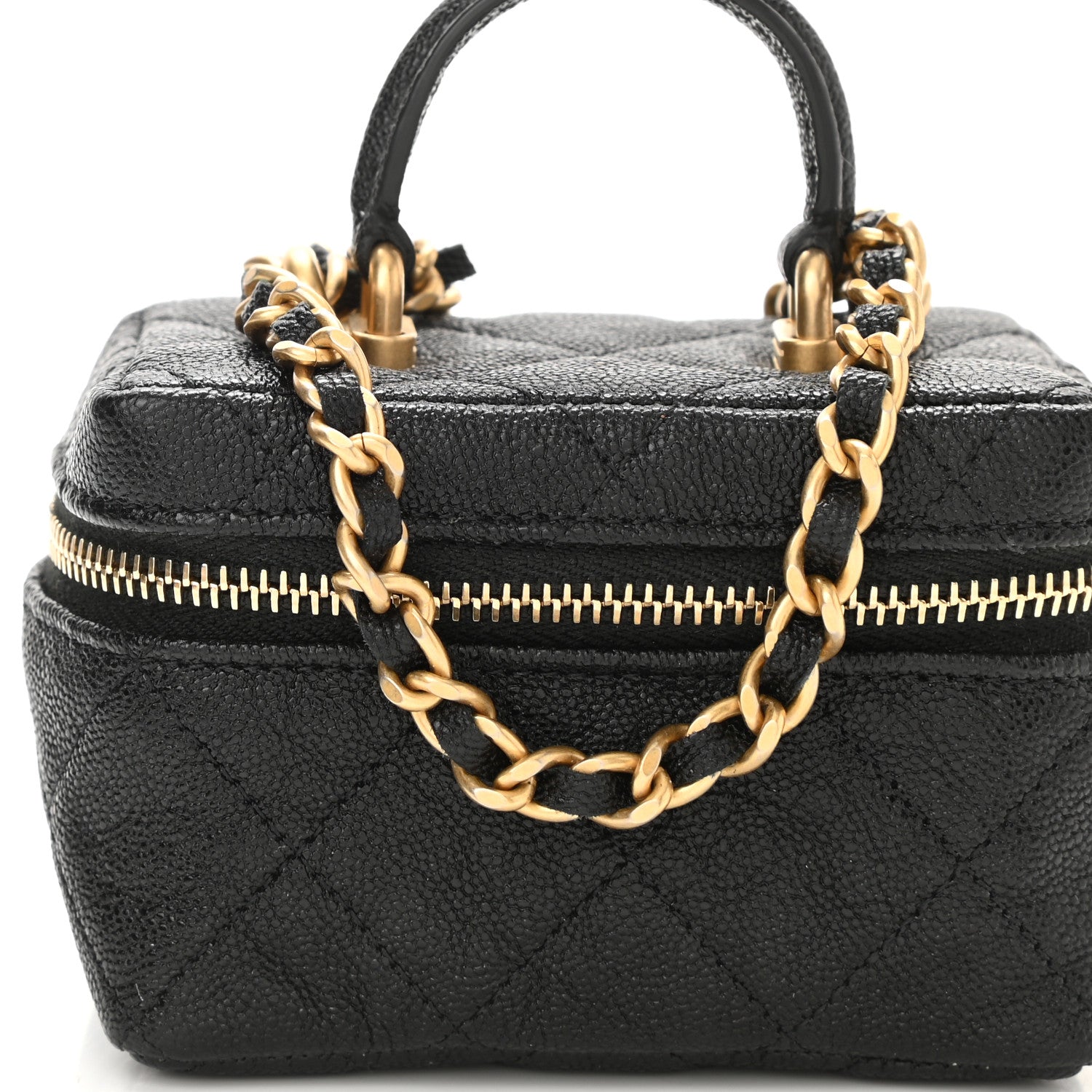 Chanel Caviar Quilted Mini Top Handle Vanity With Chain Black 8 of 11