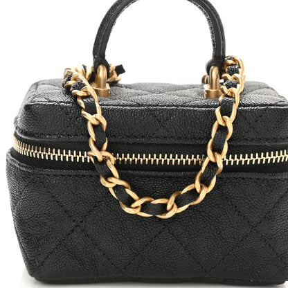 Chanel Caviar Quilted Mini Top Handle Vanity With Chain Black 8 of 11