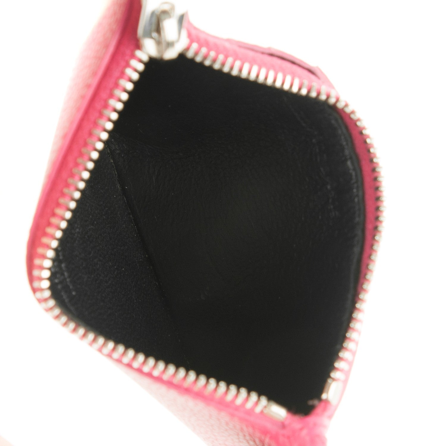 Saint Laurent Grained Calfskin 5 Fragments Zip Pouch Card Holder Lipstick Fuchsia 5 of 7