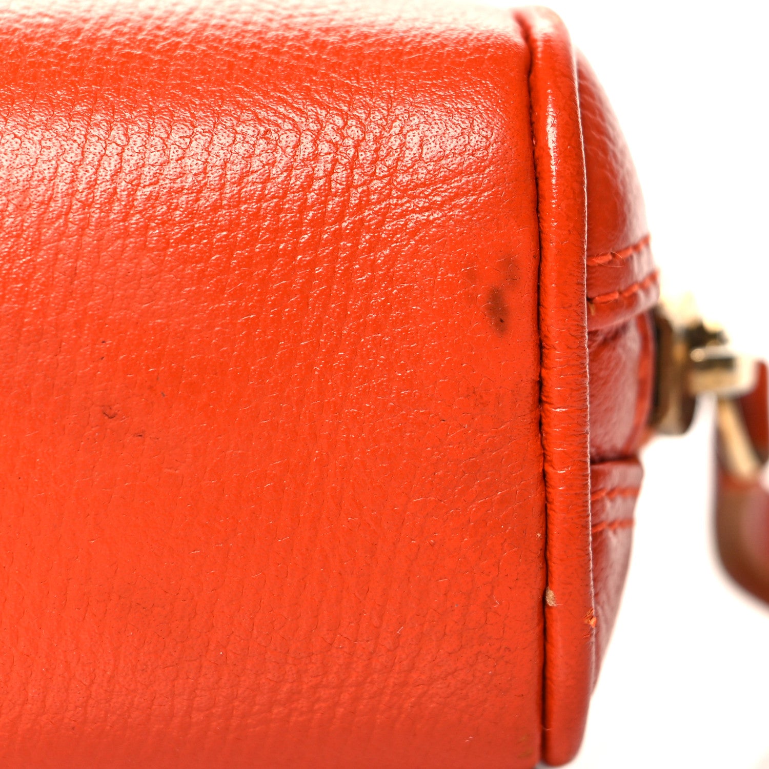 Chanel Grained Calfskin CC Button Medium Pouch Cosmetic Case Orange 13 of 15