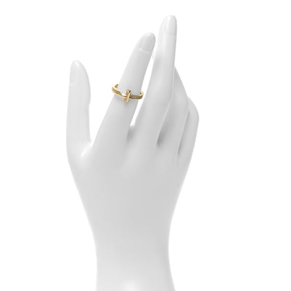 Tiffany 18K Yellow Gold Diamond T T1 Ring 49 5 2 of 5