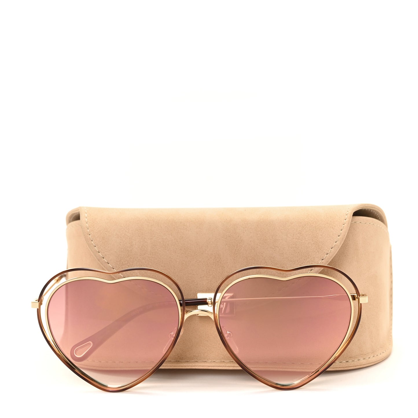 Metal Poppy Love Heart Sunglasses CE131S Havana Rose
