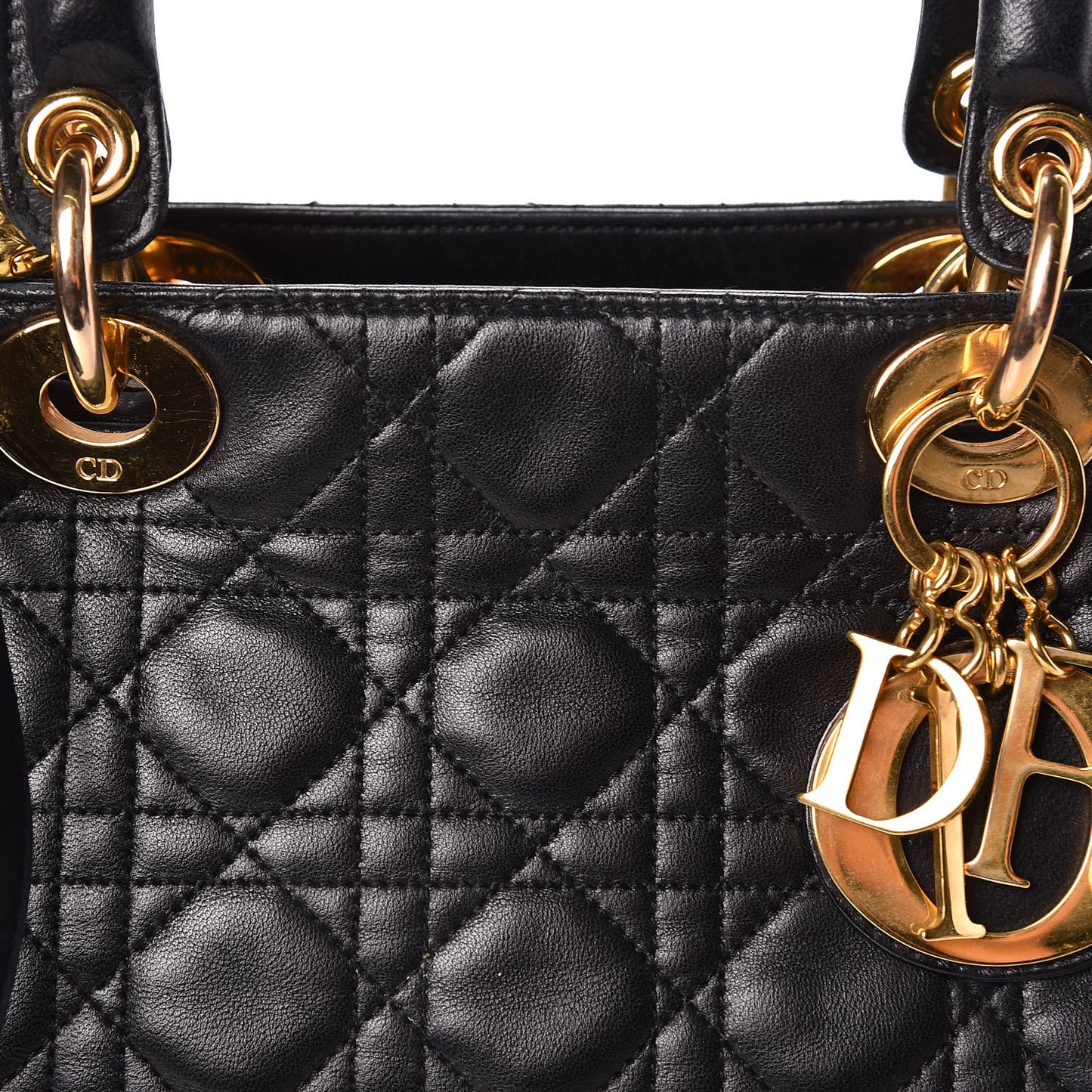 Lambskin Cannage Large Lady Dior Black