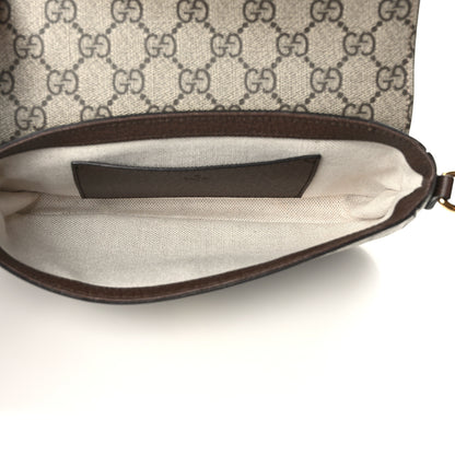 Gucci GG Supreme Monogram Textured Dollar Calfskin Web Mini Ophidia Envelope Shoulder Bag Beige Ebony 5 of 9