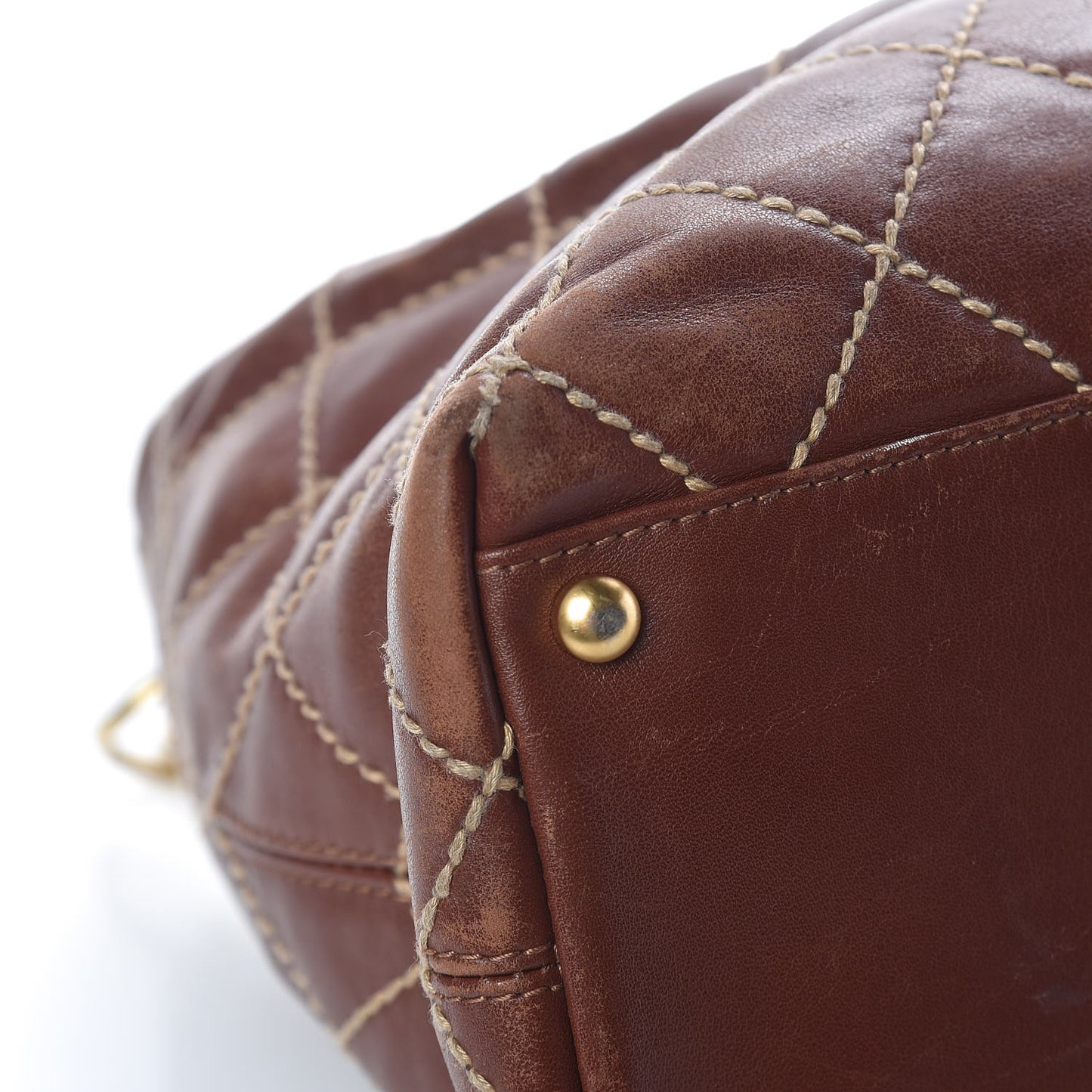 Calfskin Quilted Surpique Hobo Brown