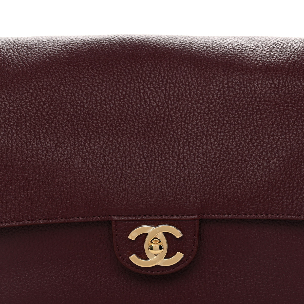 Grained Calfskin Small Souplissimo Maxi Flap Burgundy