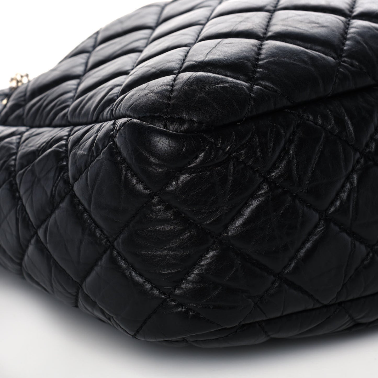 Aged Calfskin Quilted Large Reissue Camera Case Black