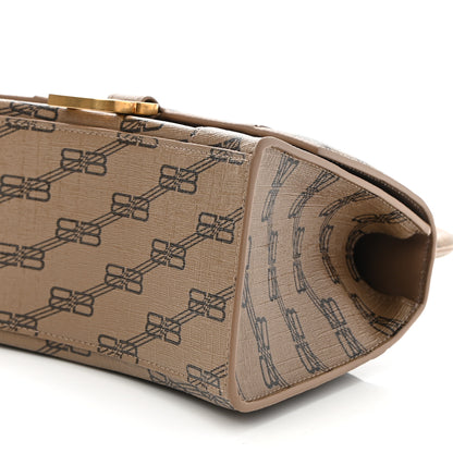Balenciaga Coated Canvas BB Monogram Small Hourglass Top Handle Bag Beige Brown 8 of 8