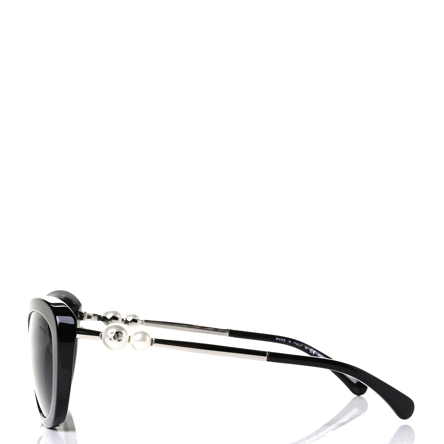 Polarized Cat Eye Pearl Sunglasses 5340-H Black