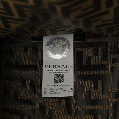 Fendi X VERSACE Canvas Printed Plexiglass Fendace FF Baroque XL Fendi Sunshine Shopper Tote Gold 7 of 12