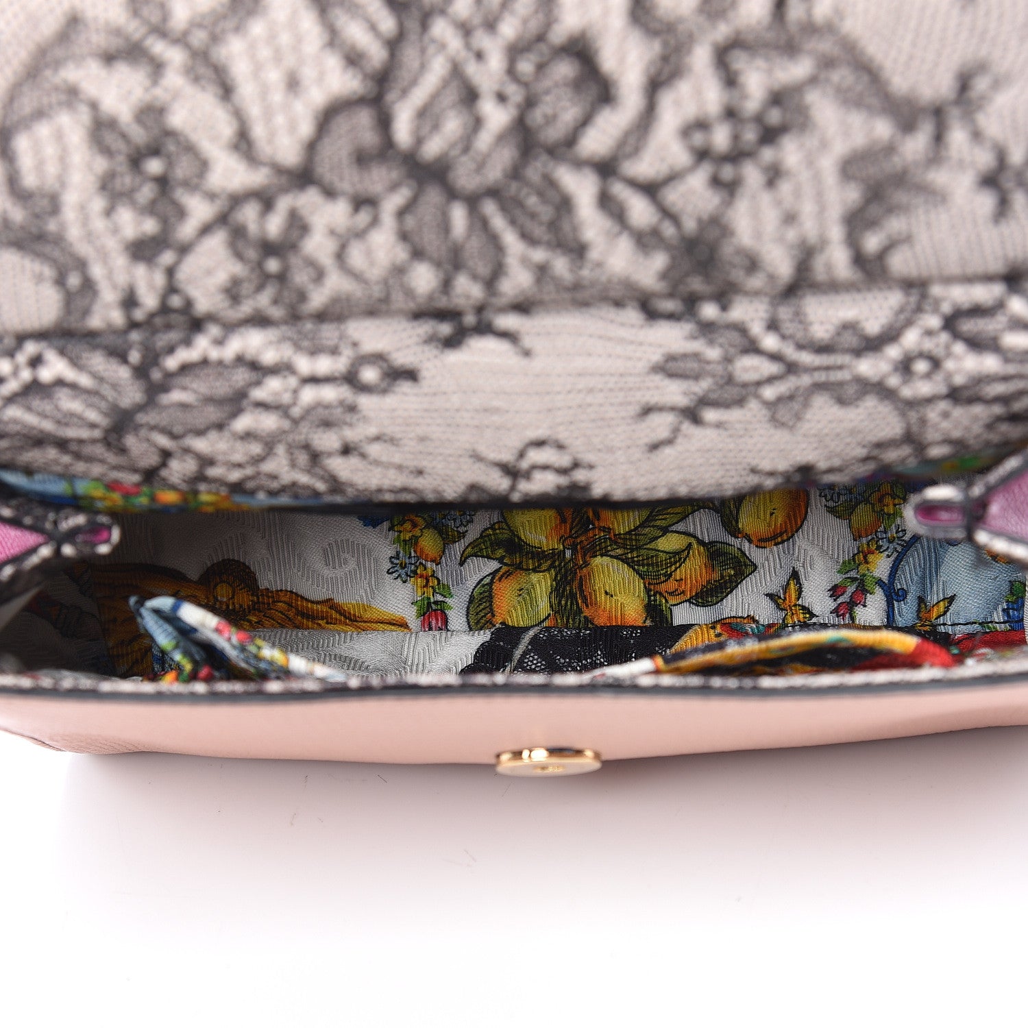 Dolce & Gabbana Dauphine Lace Print Small Miss Sicily Satchel Multicolor 5 of 13