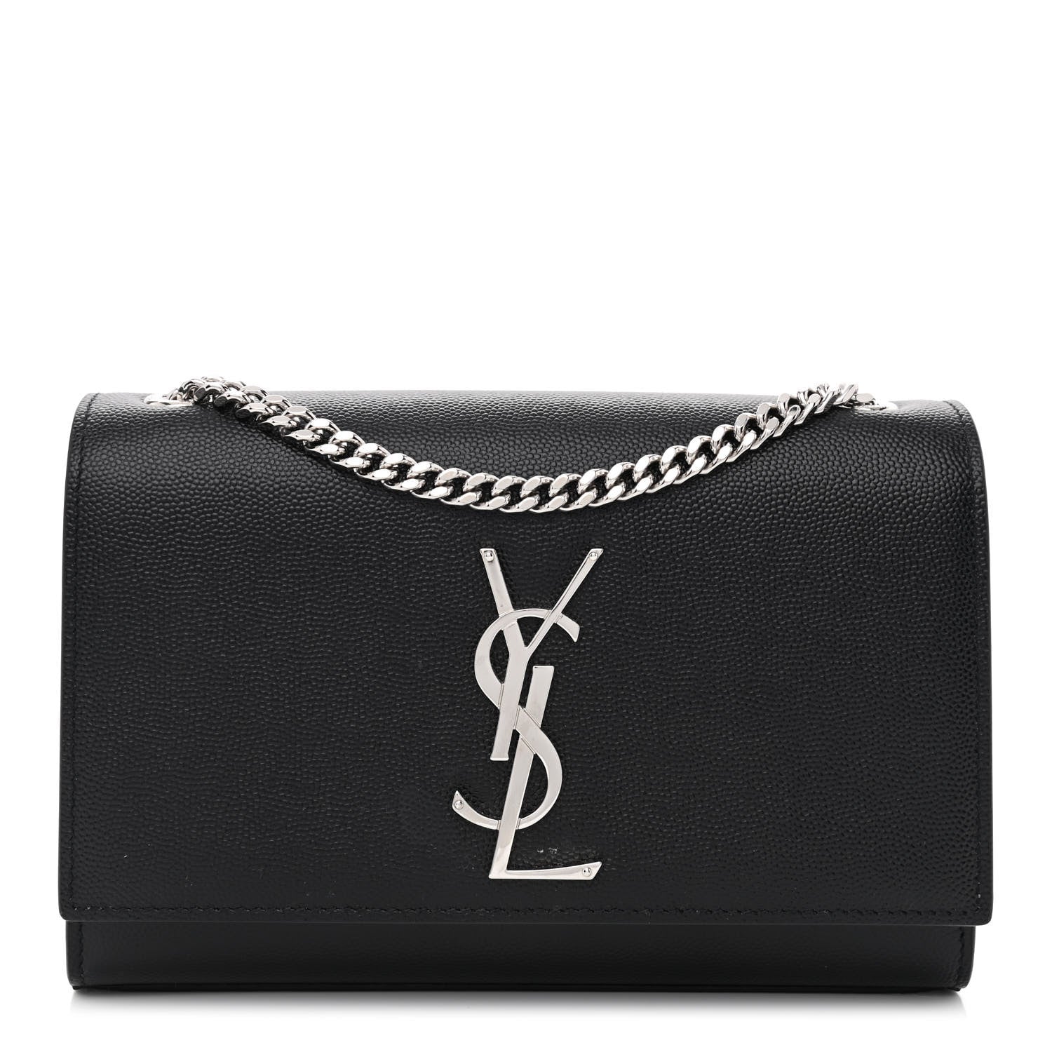 Saint Laurent Grain De Poudre Small Monogram Kate Satchel Black 1 of 10