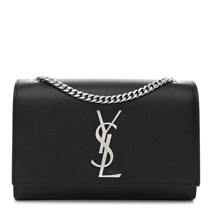 Saint Laurent Grain De Poudre Small Monogram Kate Satchel Black 1 of 10