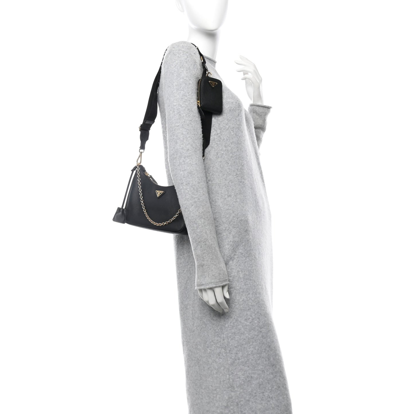 Saffiano Lux Re-Edition 2005 Shoulder Bag Black