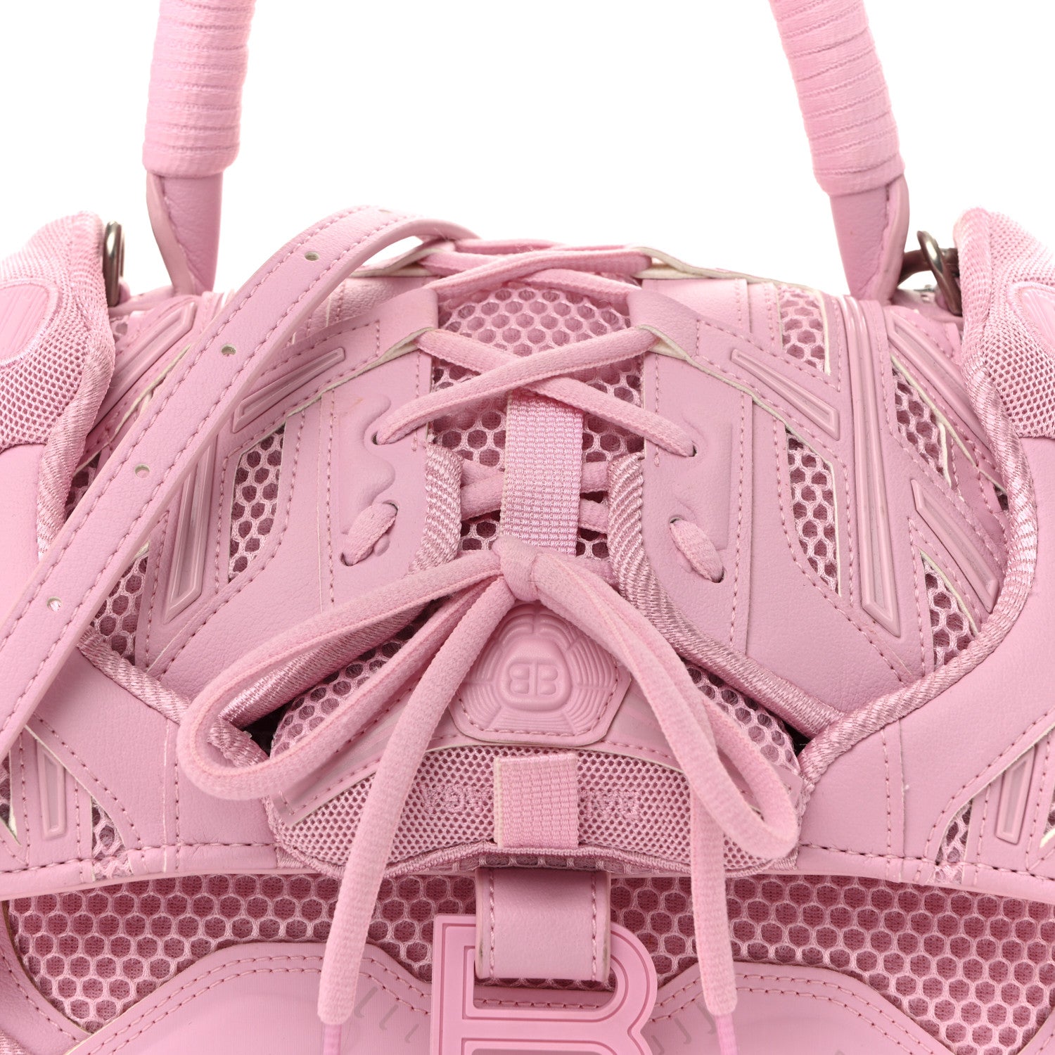 Balenciaga Faux Calfskin Fabric Small Sneakerhead Top Handle Bag Pink 8 of 14