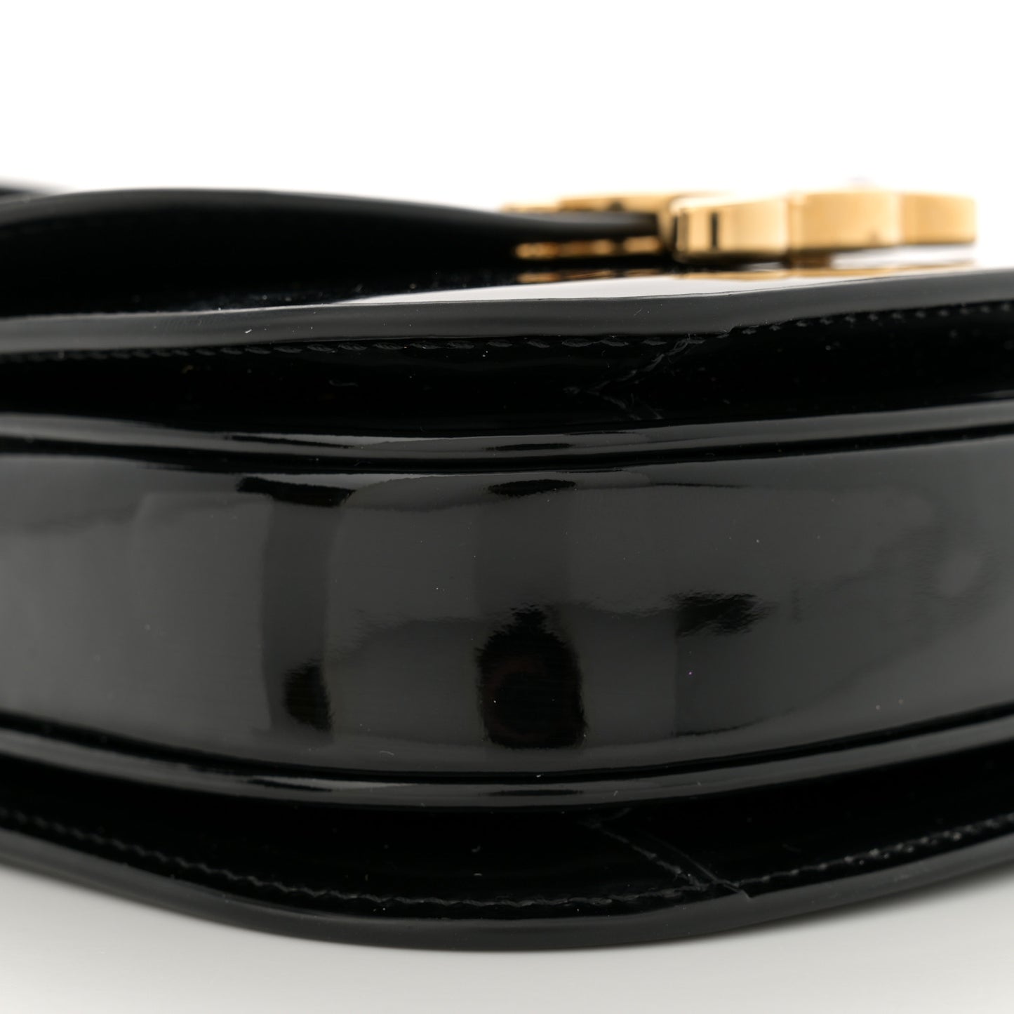 Patent Calfskin Triomphe Mini Besace Clea Black