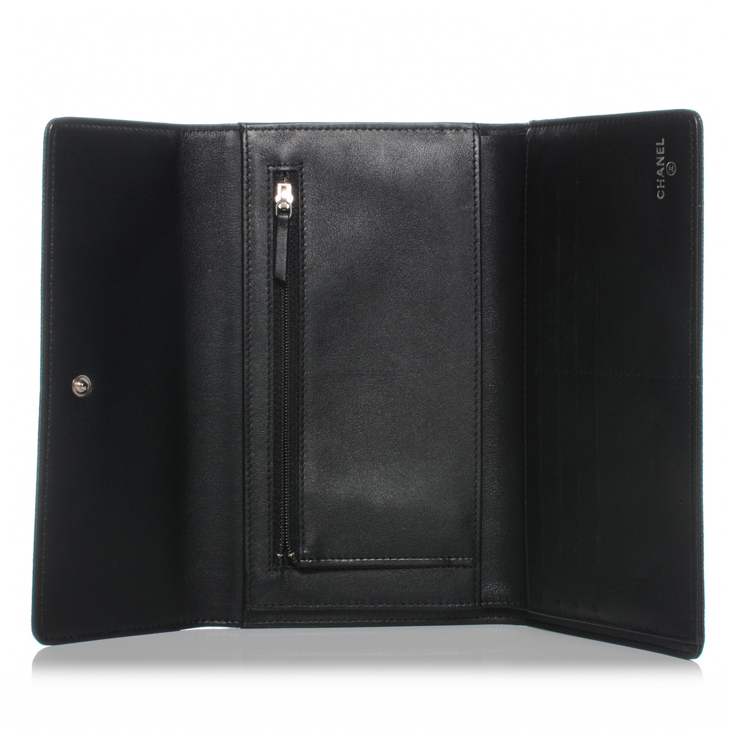 Chanel Caviar CC Large Flap Wallet Black 5 of 8