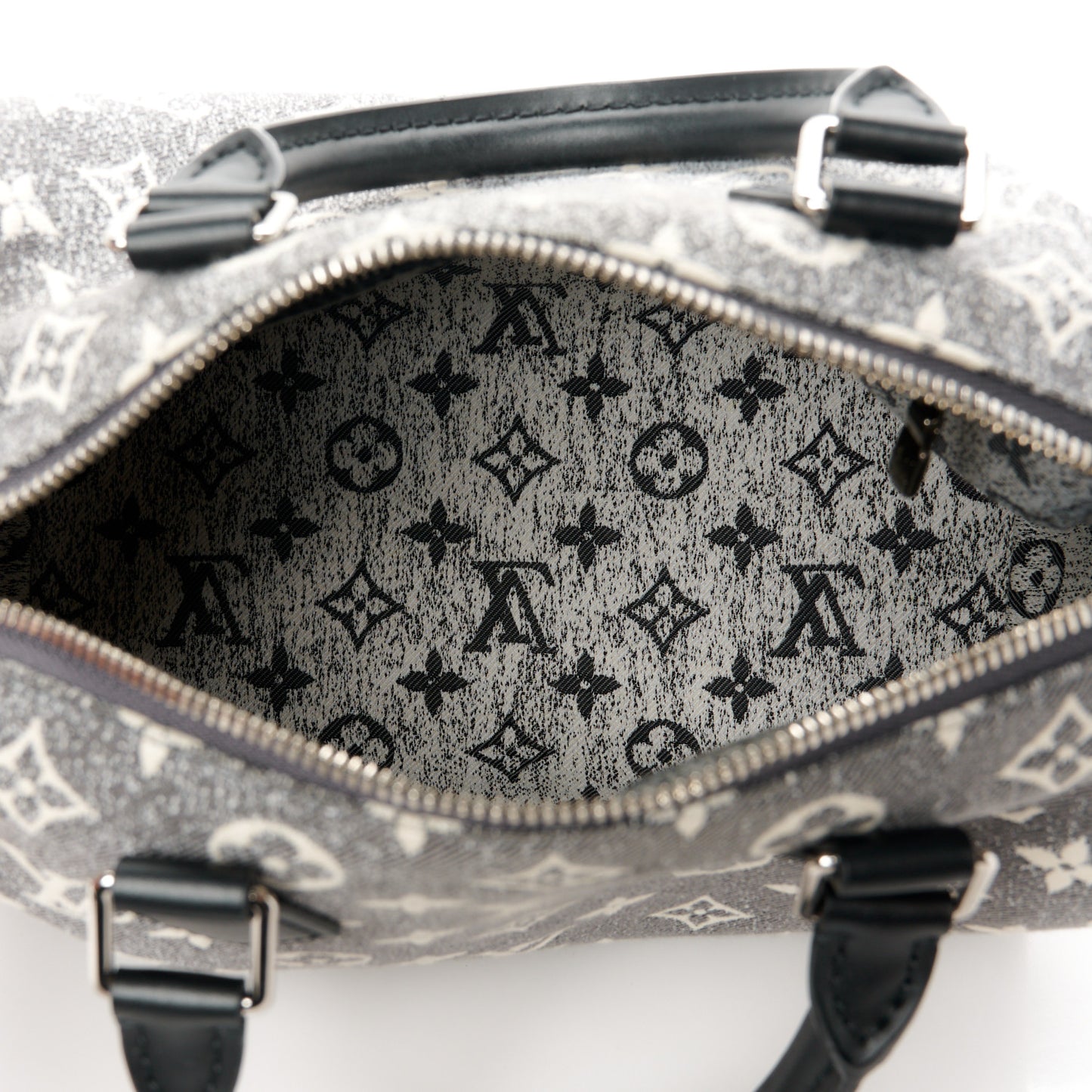 Denim Monogram Jacquard Speedy Bandouliere 25 Black