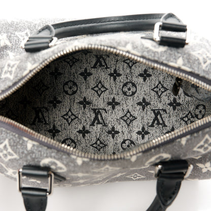 Louis Vuitton Denim Monogram Jacquard Speedy Bandouliere 25 Black 5 of 11