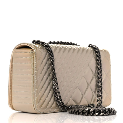 Chanel Patent Quilted Small Coco Boy Flap Light Gold 2 of 9