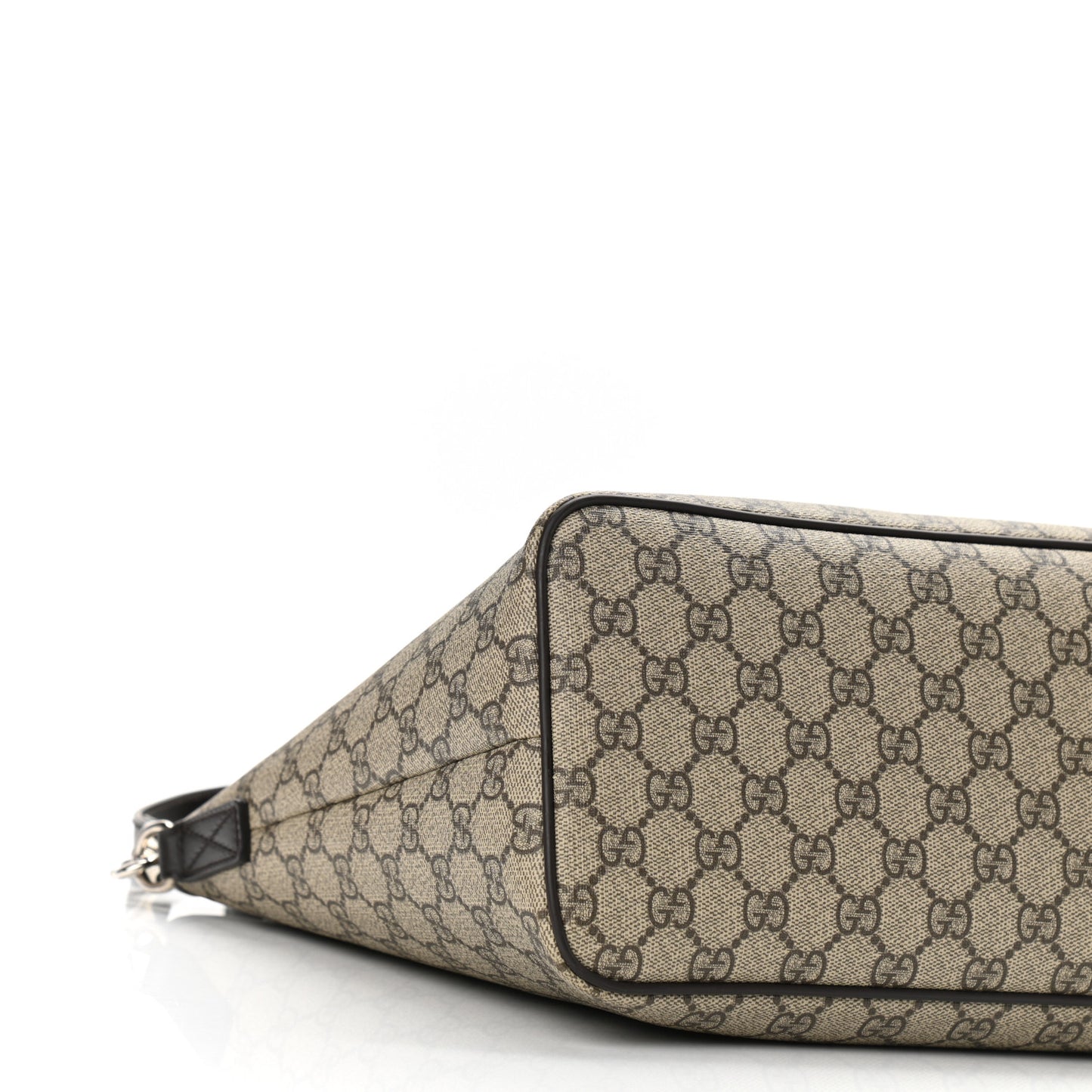 GG Supreme Monogram Medium Zippered Tote Dark Brown