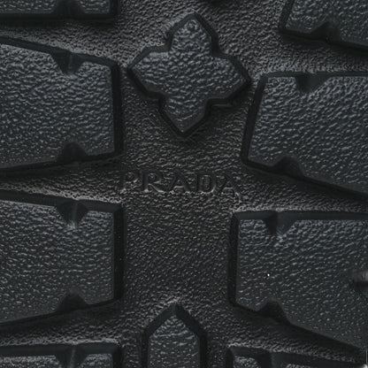 Prada Shearling Triangle Logo Drawcord 20mm Ankle Boots 36.5 Black 6 of 6