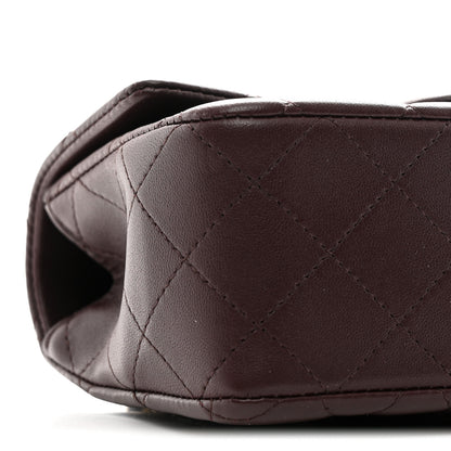 Chanel Lambskin Quilted Mini Top Handle Rectangular Flap Dark Brown 9 of 11