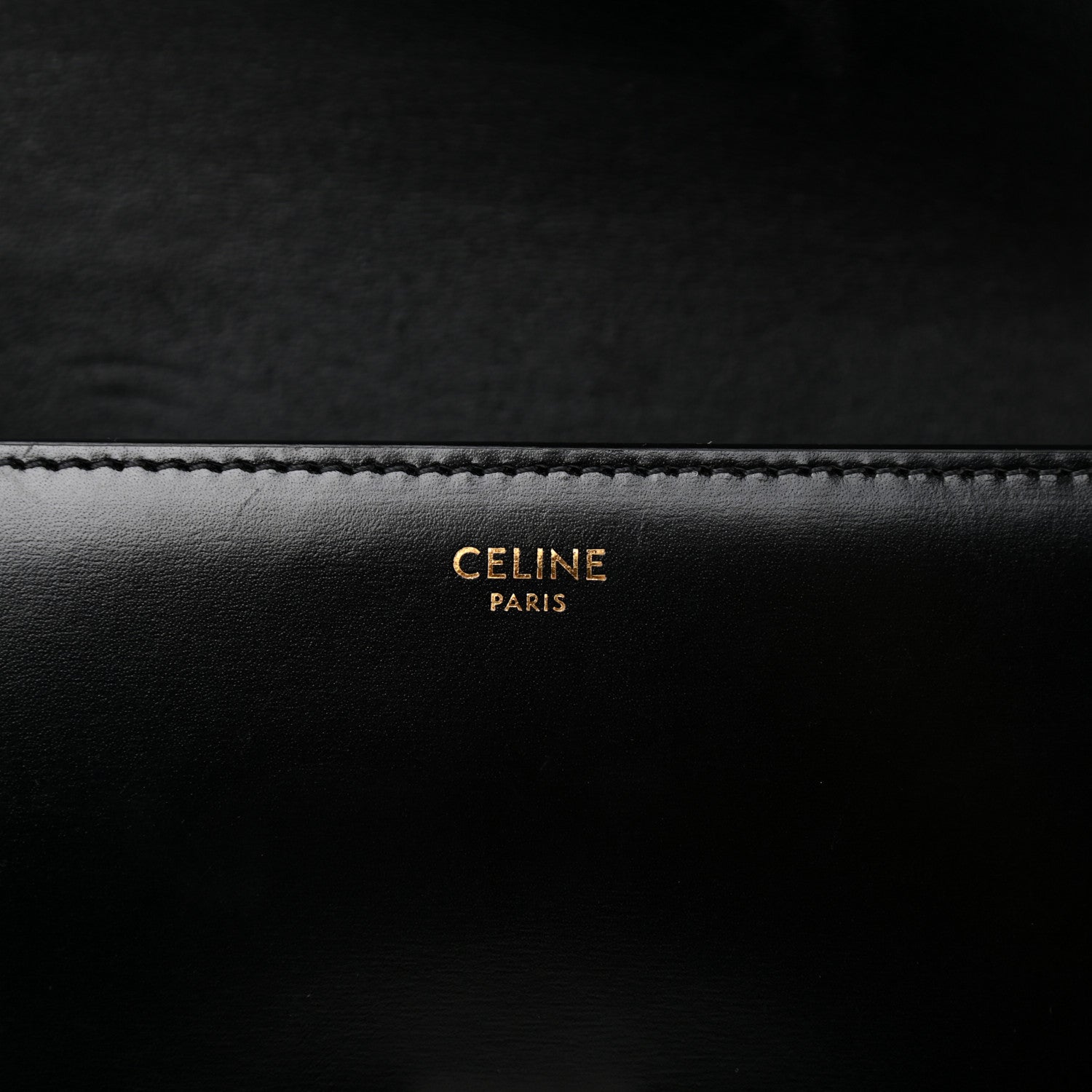 Celine Shiny Calfskin Triomphe Clutch Black 6 of 18