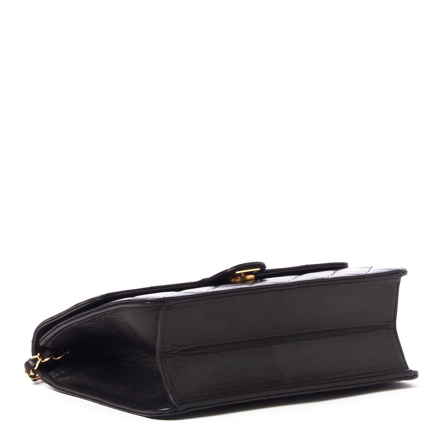 Lambskin Quilted Small Single Flap Black