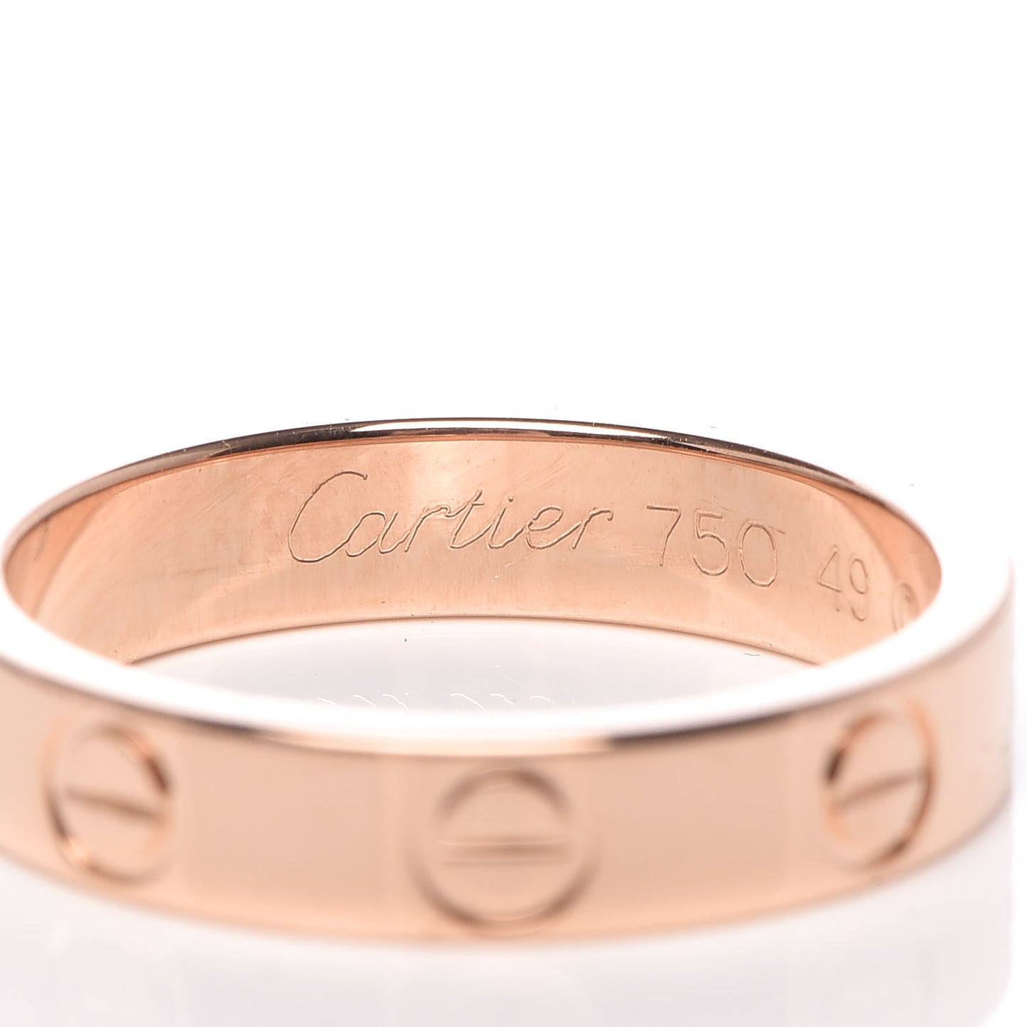 18K Pink Gold 3.5mm LOVE Wedding Band Ring 49 5