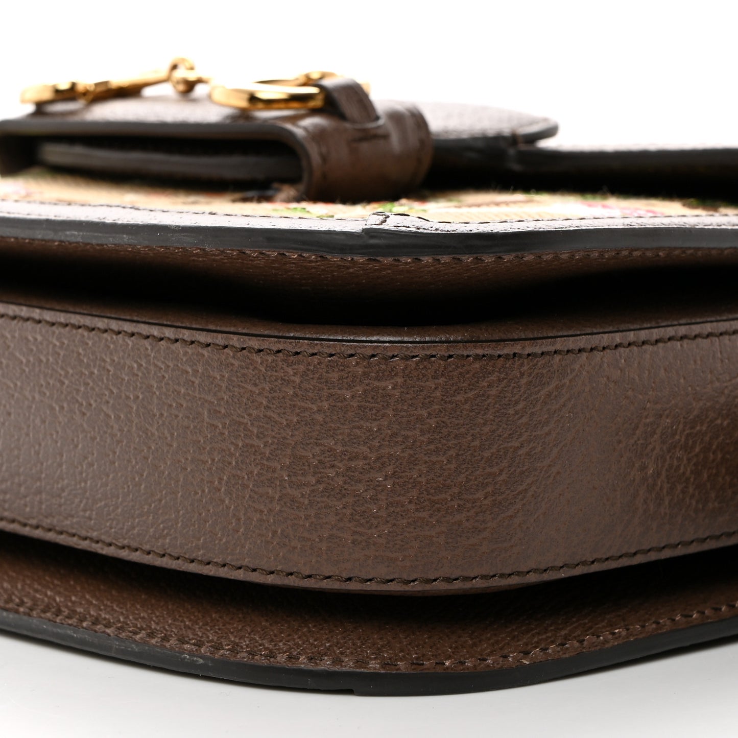 Monogram Jumbo GG Textured Dollar Calfskin Embroidered Horsebit 1955 Shoulder Bag Camel Ebony New Acero Multicolor