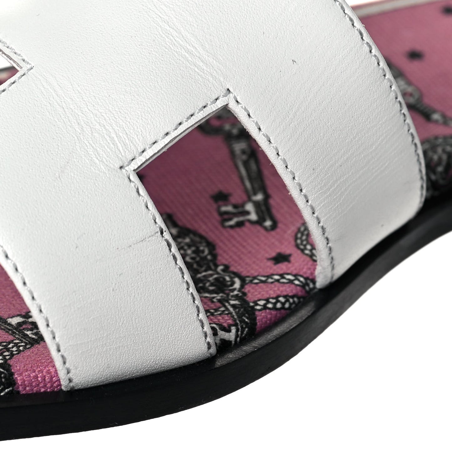 Box Calfskin White Bois De Rose Oran Sandals 36.5 White