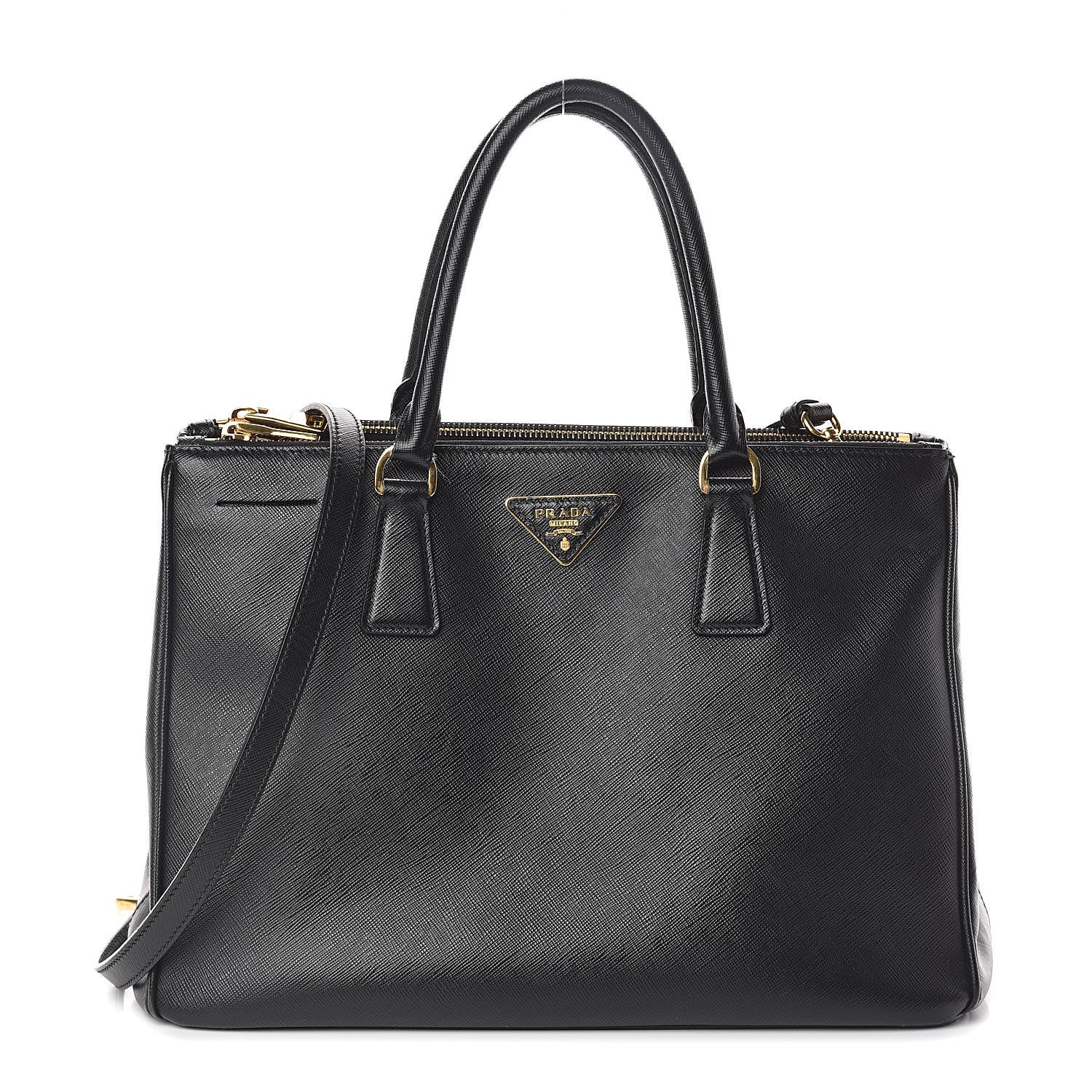 Prada Saffiano Medium Galleria Double Zip Tote Black 1 of 12