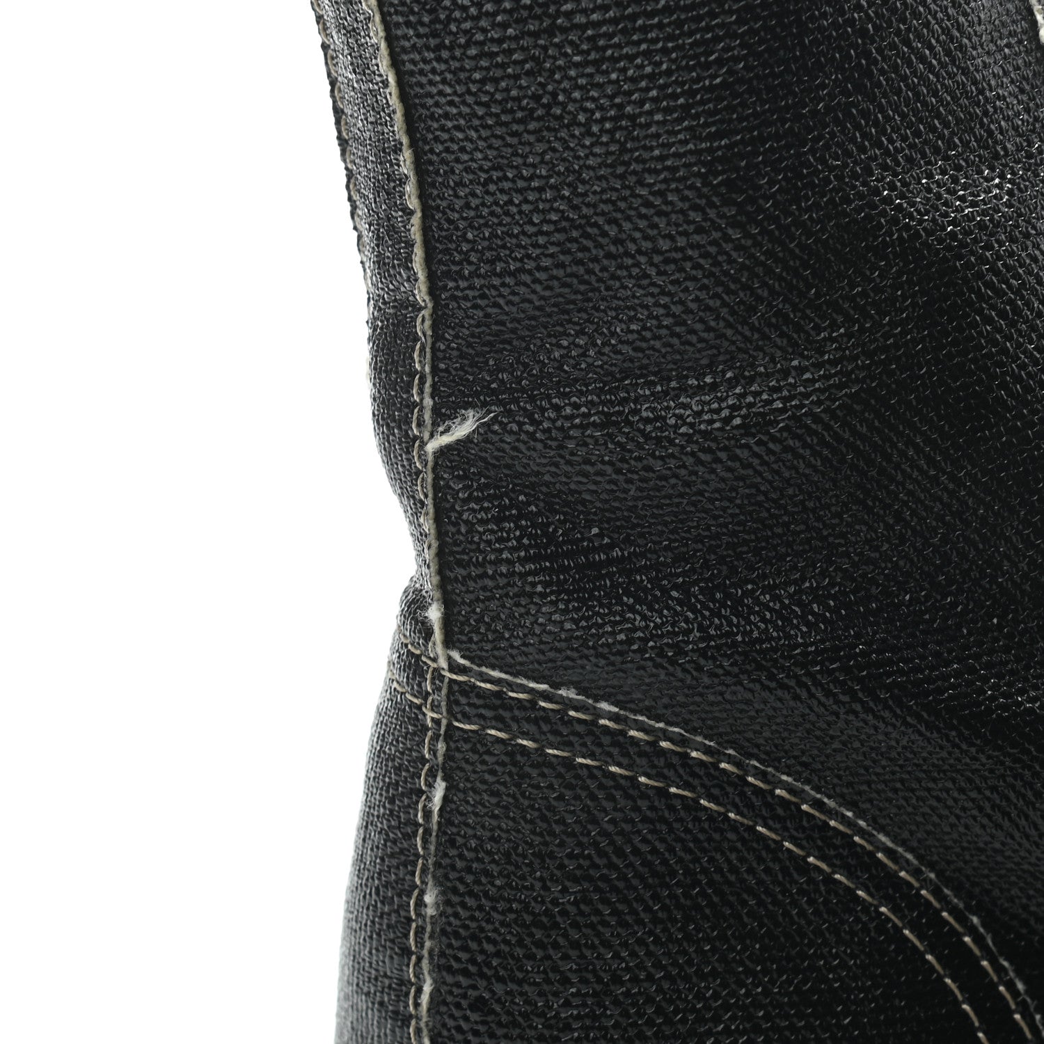 Chanel Coated Canvas Lace Up Combat Boots 39 Black 8 of 8
