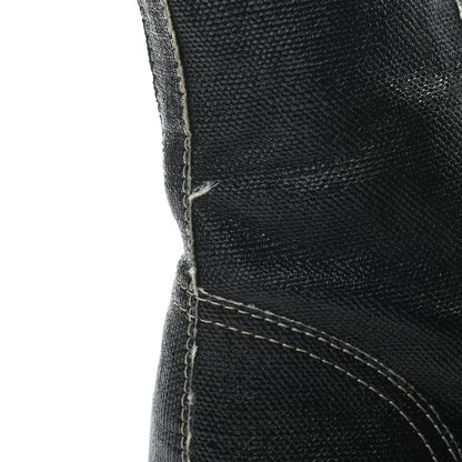 Chanel Coated Canvas Lace Up Combat Boots 39 Black 8 of 8