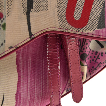 Christian Dior Canvas Filth Saddle Bag Multicolor 9 of 9