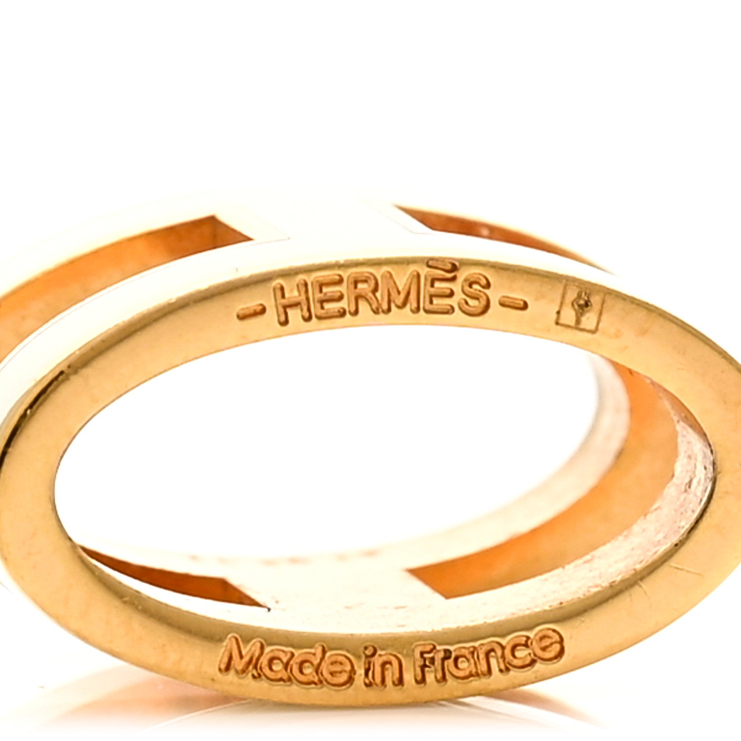 Hermes Lacquered Gold Pop H Pendant White 3 of 4