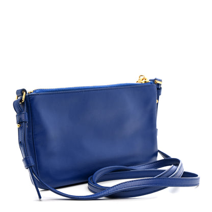 Saint Laurent Calfskin Monogram Phone Pouch Crossbody Bag Blue Majorelle 3 of 11