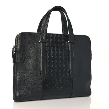 Salvatore Ferragamo Calfskin Gancini Business Bag Black 3 of 10