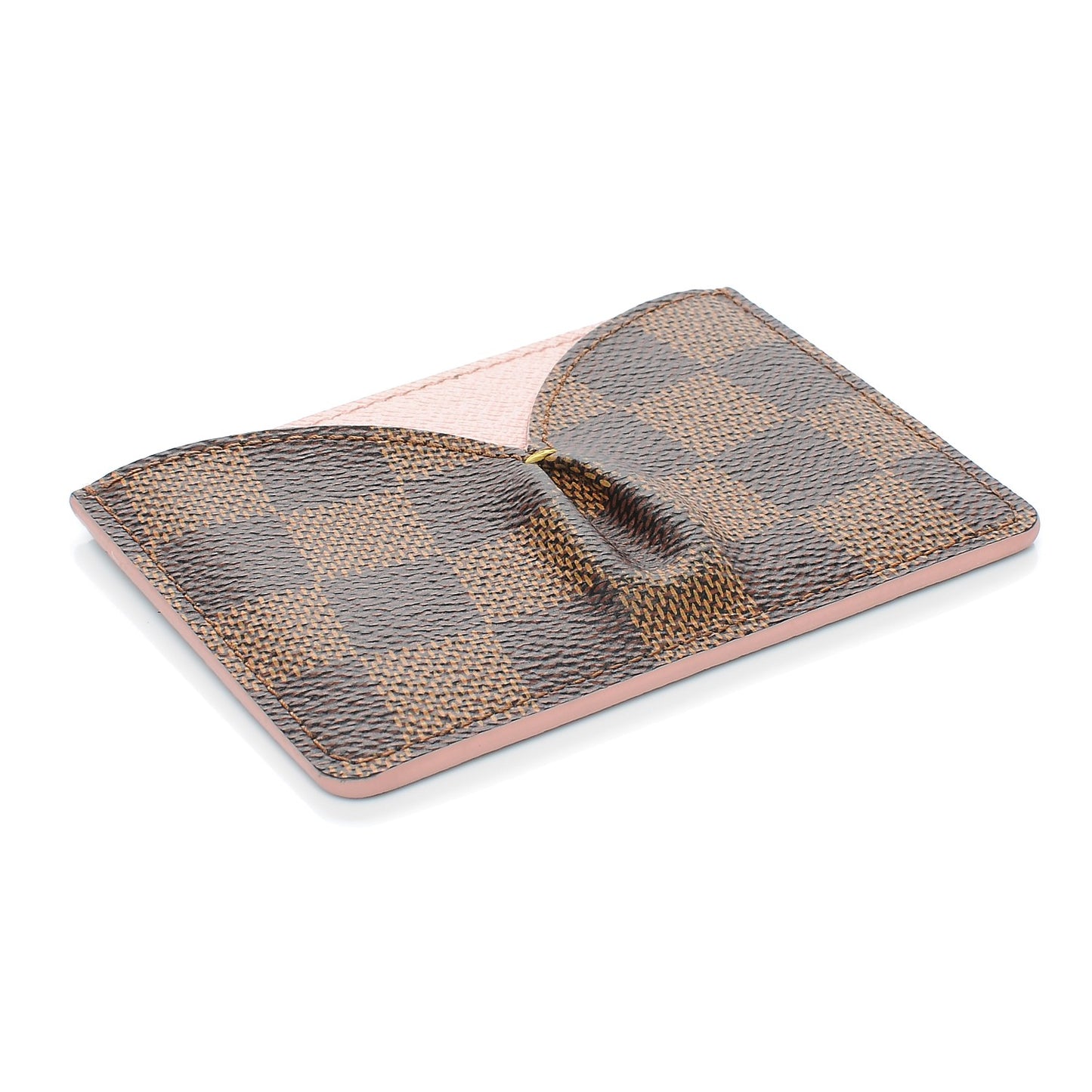 Damier Ebene Caissa Card Holder Rose Ballerine