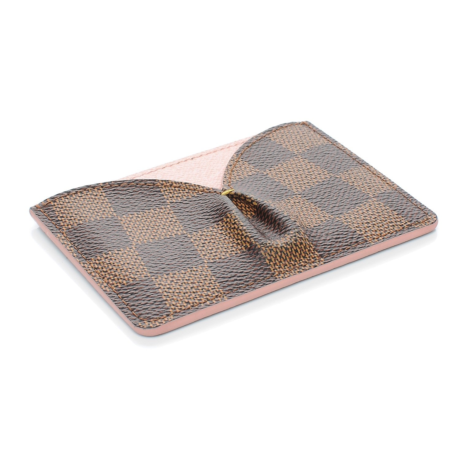 Louis Vuitton Damier Ebene Caissa Card Holder Rose Ballerine 4 of 8