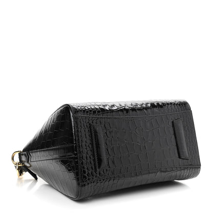 Givenchy Calfskin Crocodile Embossed Small Antigona Black 4 of 12
