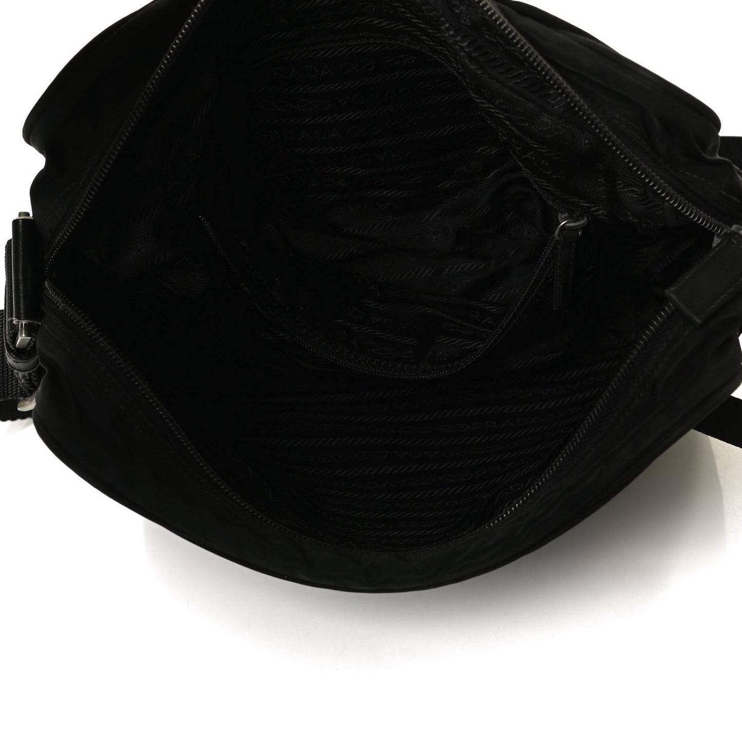 Nylon Tessuto Messenger Bag Black