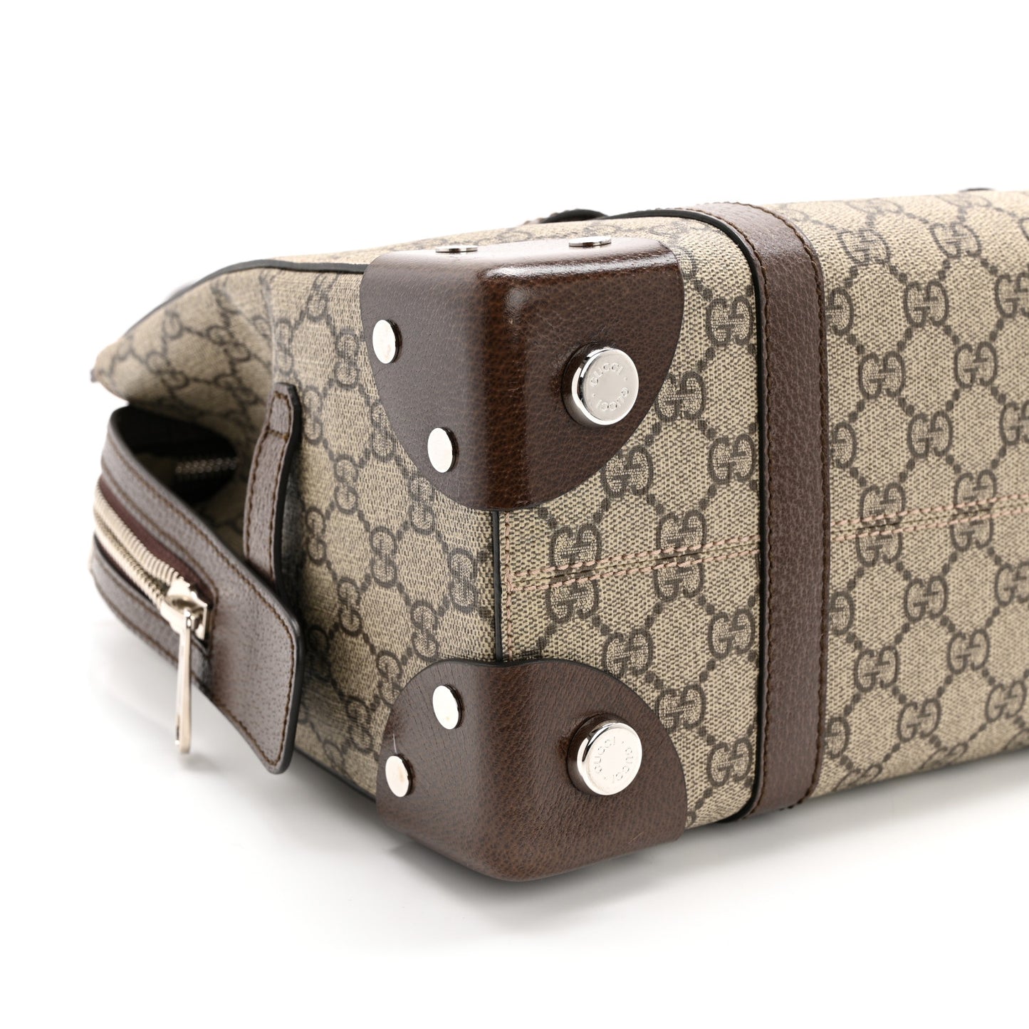 GG Supreme Monogram Textured Dollar Calfskin Small Detail Tote Beige Ebony New Acero