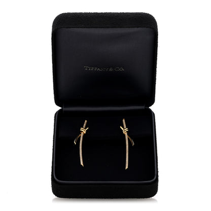Tiffany 18K Yellow Gold Diamond Tiffany Knot Drop Earrings 5 of 5