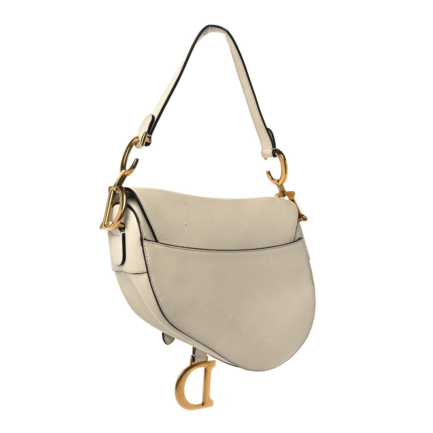 Christian Dior Grained Calfskin Mini Saddle Bag White 3 of 17
